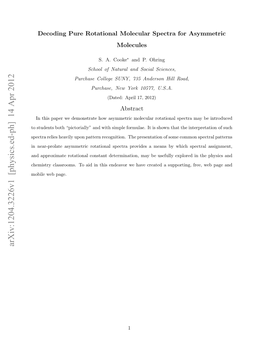 Decoding Pure Rotational Molecular Spectra for Asymmetric Molecules