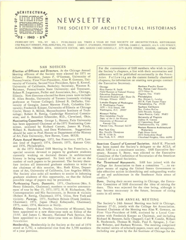 Lui1fll1llljilil5 ~ NEWSLETTER : Iflliffill1111llji111s ~ the SOCIETY of ARCHITECTURAL HISTORIANS ~ Llijieilllilli51ilffis ~ ~0 S