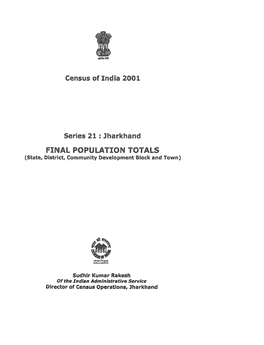 Final Population Totals, Series-21, Jharkhand