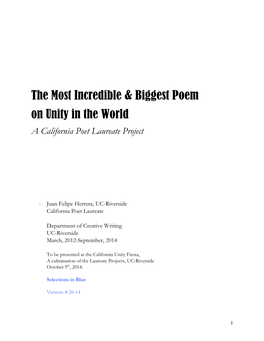 The Most Incredible & Biggest Poem on Unity in the World