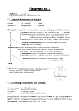 Morphological Processes