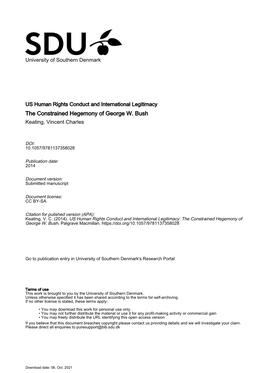 The Constrained Hegemony of George W. Bush Keating, Vincent Charles