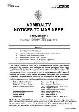 Admiralty Notices to Mariners