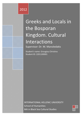 Greeks and Locals in the Bosporan Kingdom Cultural Interactions-Dissertation