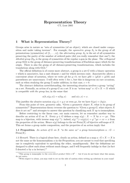 Representation Theory CT, Lent 2005