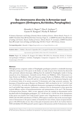 Sex Chromosome Diversity in Armenian Toad