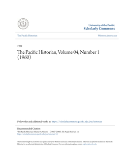 The Pacific Historian, Volume 04, Number 1 (1960)