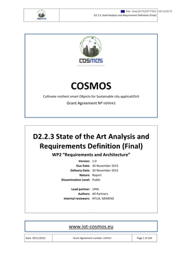 State of the Art Analysis and Requirements Definition