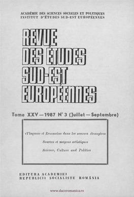 Tome XXV 1987 N°3 (Juillet Septembre)