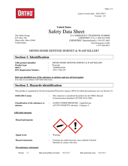 Safety Data Sheet the Ortho Group 24 H