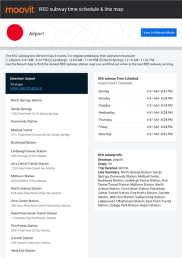 RED Subway Time Schedule & Line Route