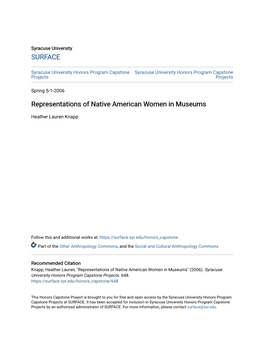 Representations of Native American Women in Museums