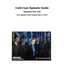 Cold Case Episode Guide Episodes 001–156