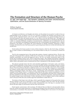 The Formation and Structure of the Human Psyche