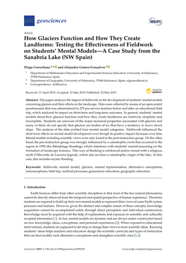 How Glaciers Function and How They Create Landforms: Testing the Eﬀectiveness of Fieldwork on Students’ Mental Models—A Case Study from the Sanabria Lake (NW Spain)