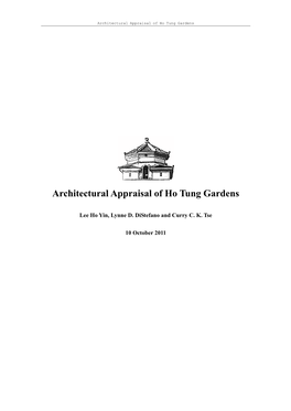 Architectural Appraisal of Ho Tung Gardens