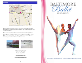 Baltimore's Premier Center for Dance Education and Performance