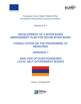 Development of a River Basin Management Plan for Sevan River Basin