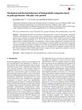 Mechanical and Thermal Behaviour of Biodegradable Composites Based on Polycaprolactone with Pine Cone Particle