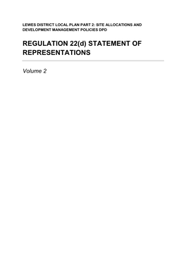 REGULATION 22(D) STATEMENT of REPRESENTATIONS