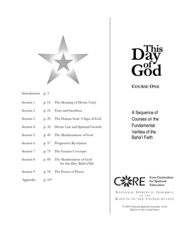 A Sequence of Courses on the Fundamental Verities of the Bahá'í