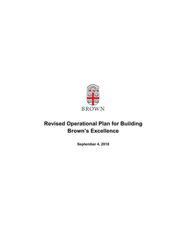 Revised Operational Plan for Building Brown’S Excellence