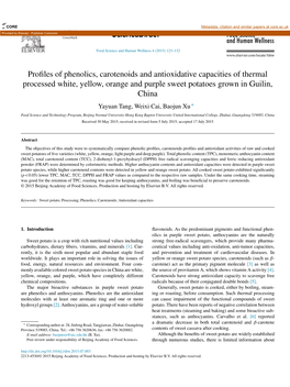 Profiles of Phenolics, Carotenoids and Antioxidative Capacities of Thermal