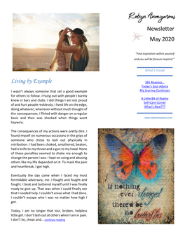 Newsletter May 2020 Living by Example