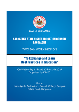 "To Exchange and Learn Best Practices in Education"