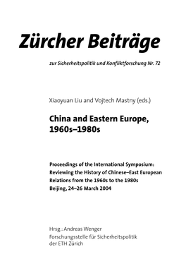 Zürcher Beiträge Zur Sicherheitspolitik Und Konfliktforschung Nr