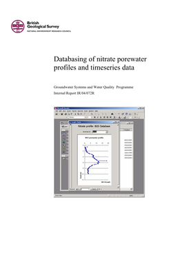 Databasing of Nitrate Porewater Profiles and Timeseries Data