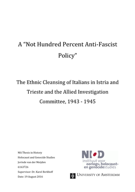 A “Not Hundred Percent Anti-Fascist Policy”