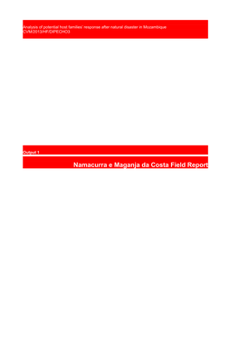 Namacurra E Maganja Da Costa Field Report Executive Summary