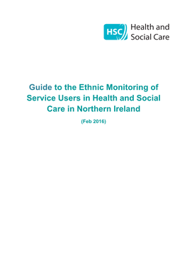 Guide to the Ethnic Monitoring of Service Users in Health and Social Care in Northern Ireland