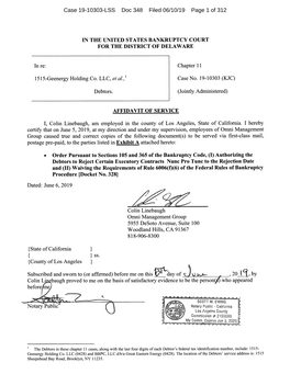 Case 19-10303-LSS Doc 348 Filed 06/10/19 Page 1 of 312 Case 19-10303-LSS Doc 348 Filed 06/10/19 Page 2 of 312