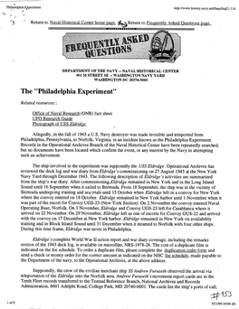 Philadelphia Experiment'*