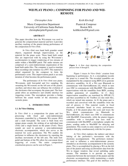 Composing for Piano and Wii- Remote