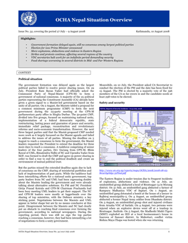 OCHA Nepal Situation Overview