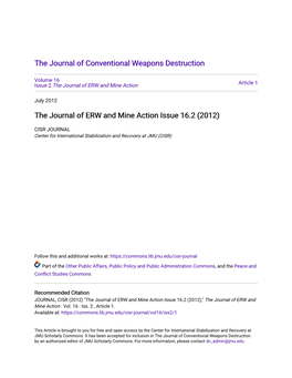 The Journal of Conventional Weapons Destruction