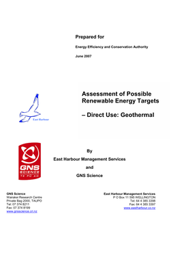 Assessment of Possible Renewable Energy Targets – Direct Use: Woody Biomass