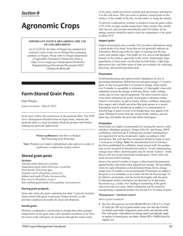 Agronomic Crops After Harvest, and Run Them Periodically Until November