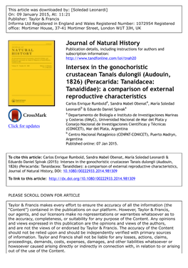 Intersex in the Gonochoristic Crustacean Tanais Dulongii