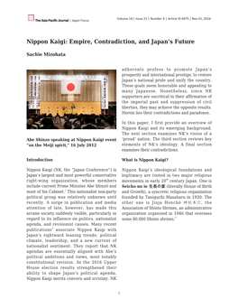 Nippon Kaigi: Empire, Contradiction, and Japan’S Future
