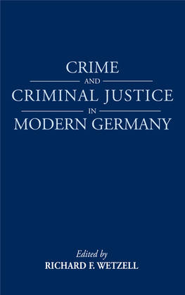 Crime Criminal Justice Modern Germany