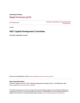 0601 Capital Development Committee