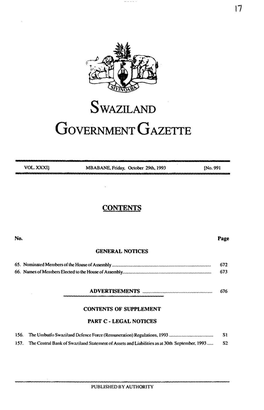 Swaziland Governmentgazette