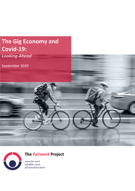 The Gig Economy and Covid-19: Looking Ahead