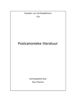 Postcanonieke Literatuur