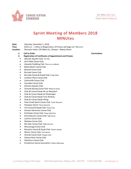 Sprint Meeting of Members 2018 Minutes