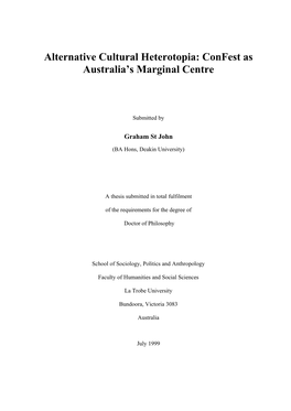 Confest As Australia's Marginal Centre